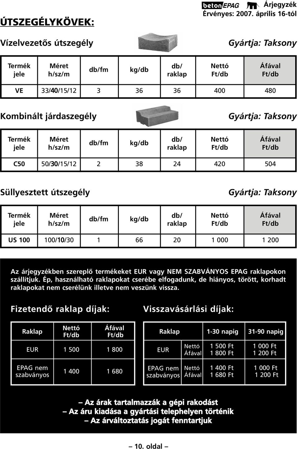 Ép, használható raklapokat cserébe elfogadunk, de hiányos, törött, korhadt raklapokat nem cserélünk illetve nem veszünk vissza.