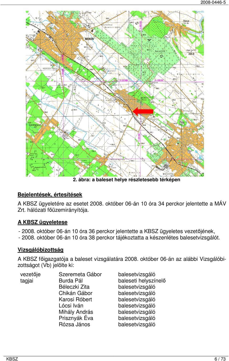 Vizsgálóbizottság A KBSZ főigazgatója a baleset vizsgálatára 2008.