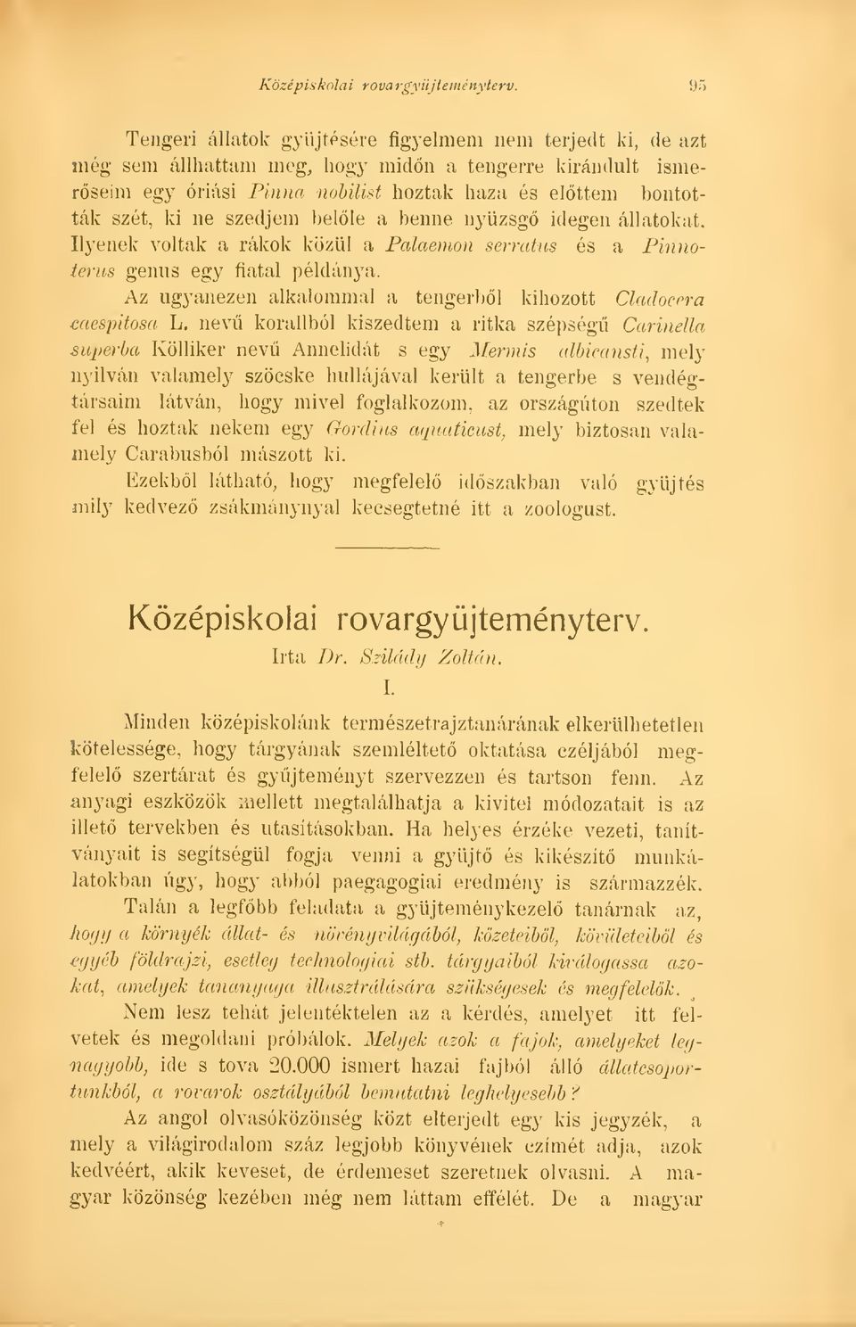szedjem belle a benne nyüzsg idegen állatokat. Ilyenek voltak a rákok közül a Palaemon serratus és a Pinnoterus genus egy fiatal példánya.