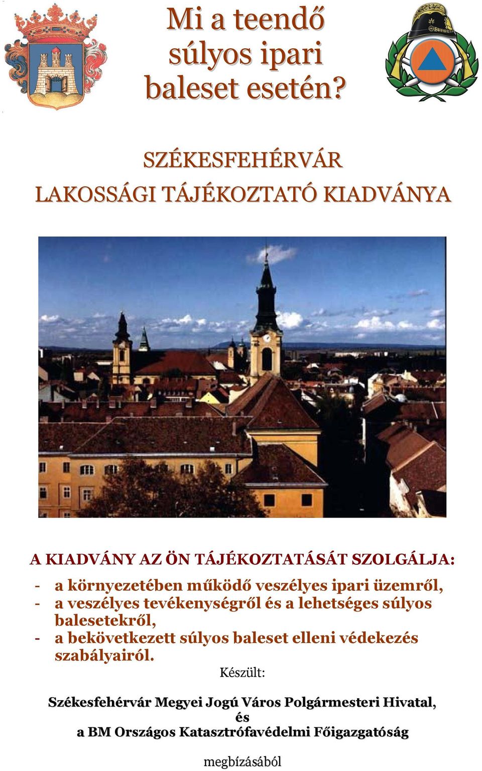 működő veszélyes ipari üzemről, - a veszélyes tevékenységről és a lehetséges súlyos balesetekről, - a