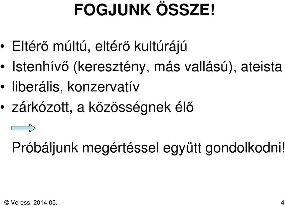 (keresztény, más vallású), ateista liberális,