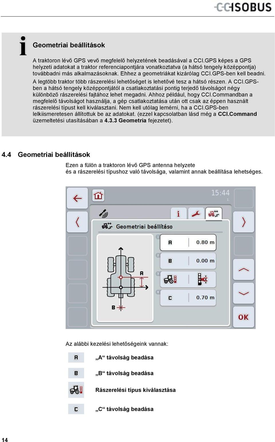 A legtöbb traktor több rászerelési lehetőséget is lehetővé tesz a hátsó részen. A CCI.