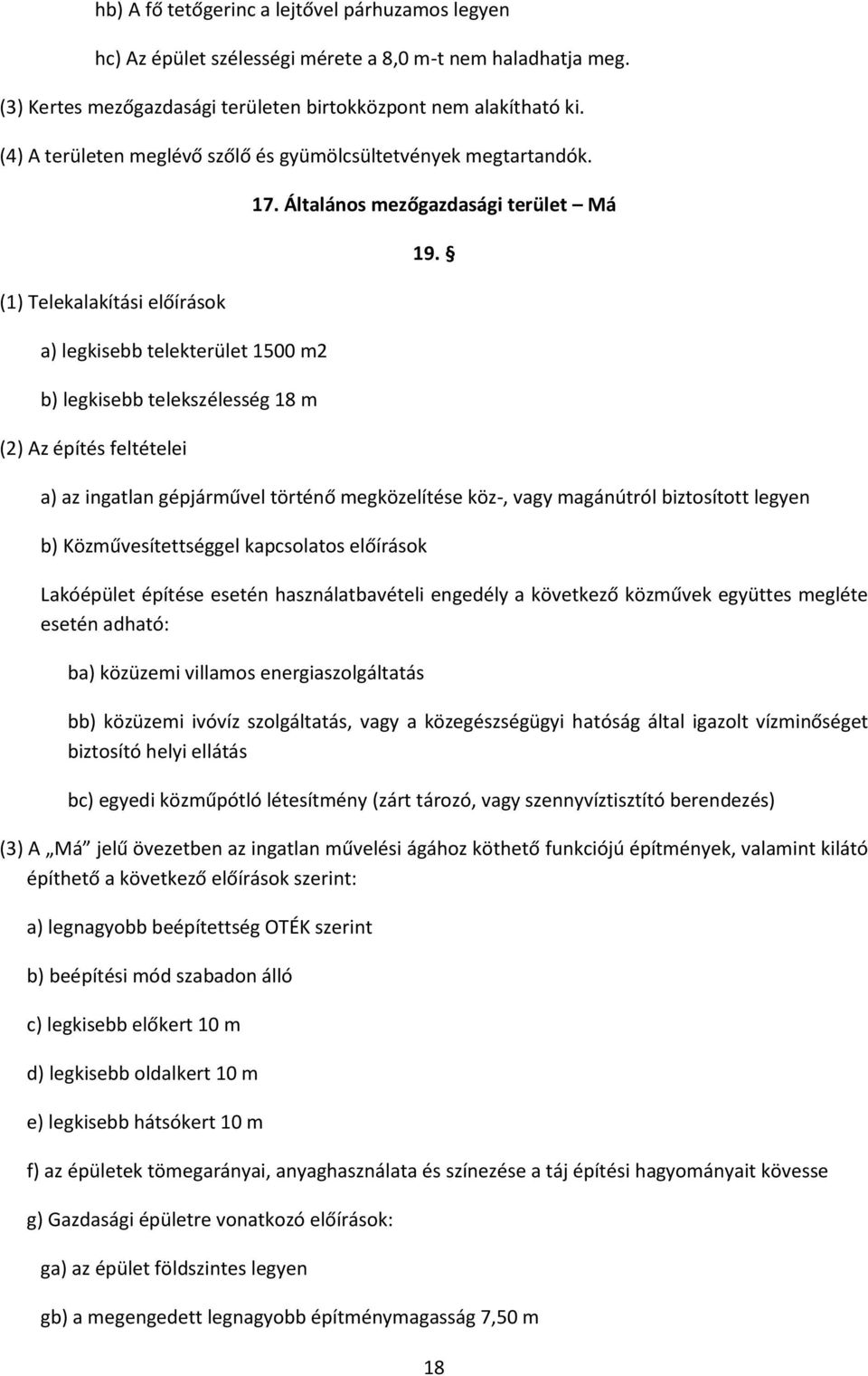 Általános mezőgazdasági terület Má 19.