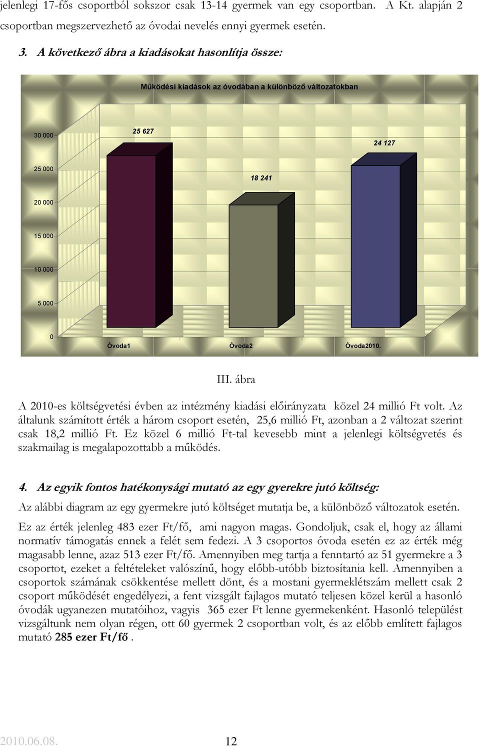 ábra A 2010-es költségvetési évben az intézmény kiadási előirányzata közel 24 millió Ft volt.