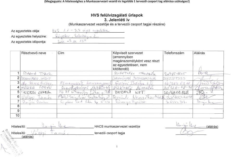 Jelenleti IV (Munkaszervezet vezet6je es a tervez6i csoport tagjai reszere) Az egyeztetes celja: I-h ~ ;!. ;1 - '2, ') ~ ~ ~ {,-\l~tjj 5L _-"k=i,-,,- ~/",-, 1, _c_~ A, D,, _~_1_ _.