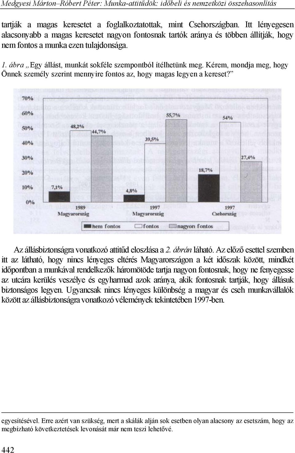 Az állásbiztonságra vonatkozó attitűd eloszlása a 2. ábrán láható.