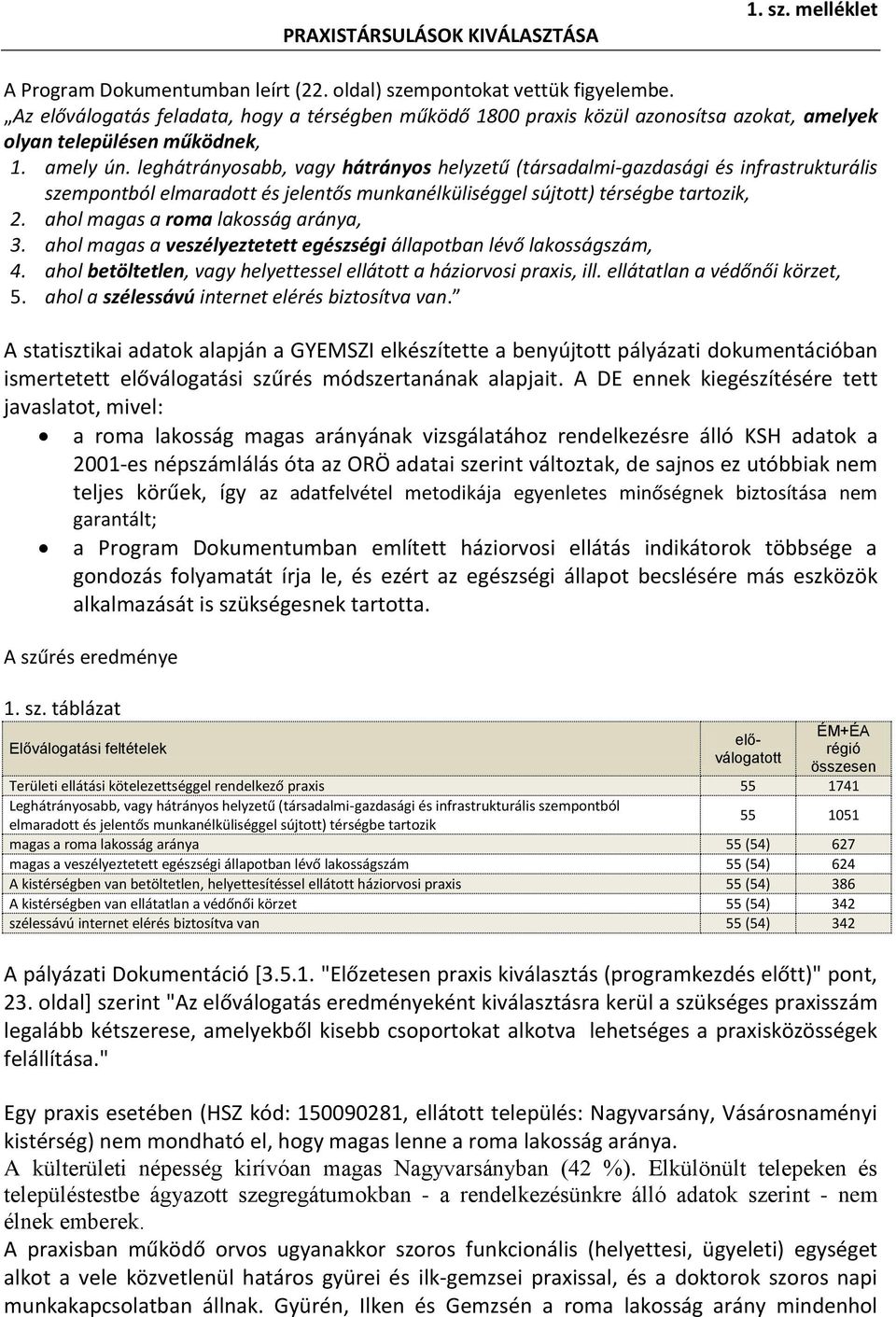 leghátrányosabb, vagy hátrányos helyzetű (társadalmi-gazdasági és infrastrukturális szempontból elmaradott és jelentős munkanélküliséggel sújtott) térségbe tartozik, 2.