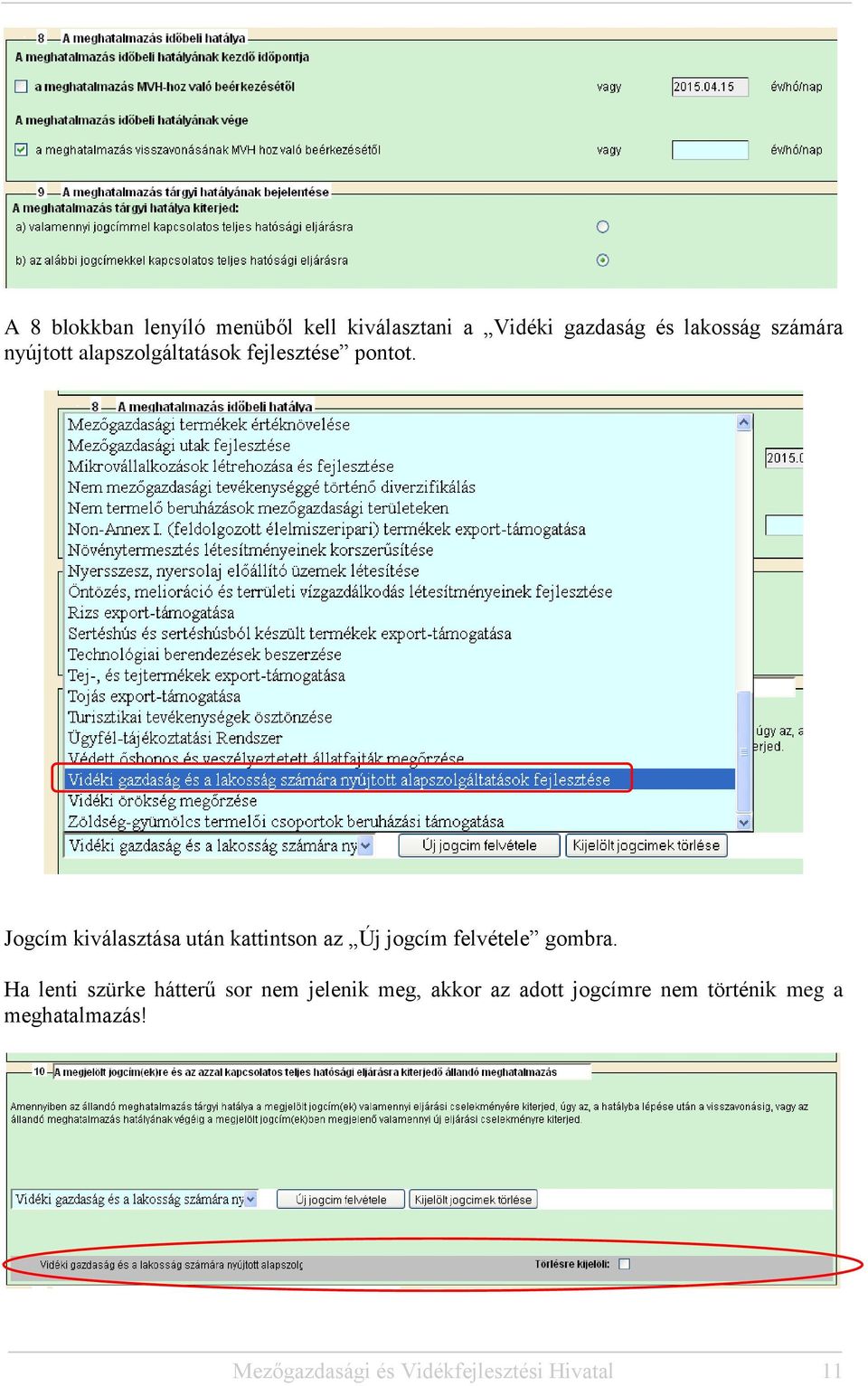 Jogcím kiválasztása után kattintson az Új jogcím felvétele gombra.