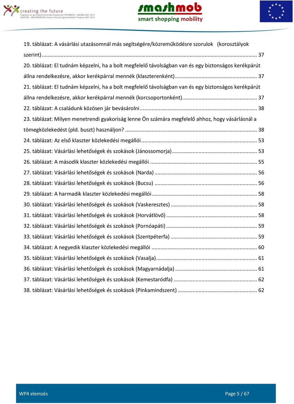 táblázat: El tudnám képzelni, ha a bolt megfelelő távolságban van és egy biztonságos kerékpárút állna rendelkezésre, akkor kerékpárral mennék (korcsoportonként)... 37 22.