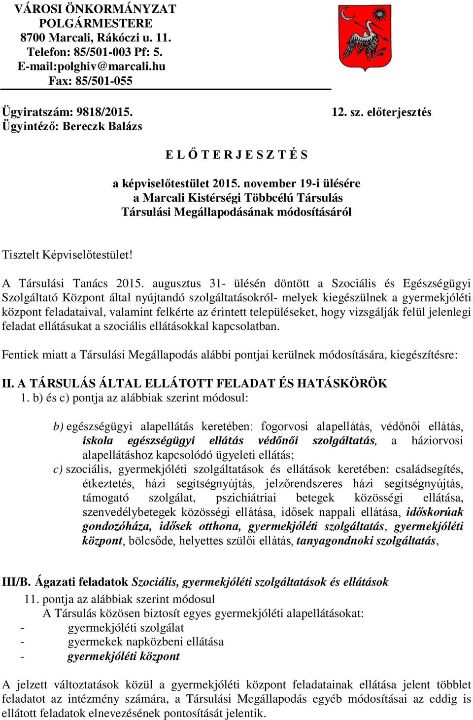 A Társulási Tanács 2015.