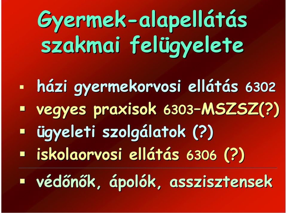 6303 MSZSZ(?) ügyeleti szolgálatok latok (?