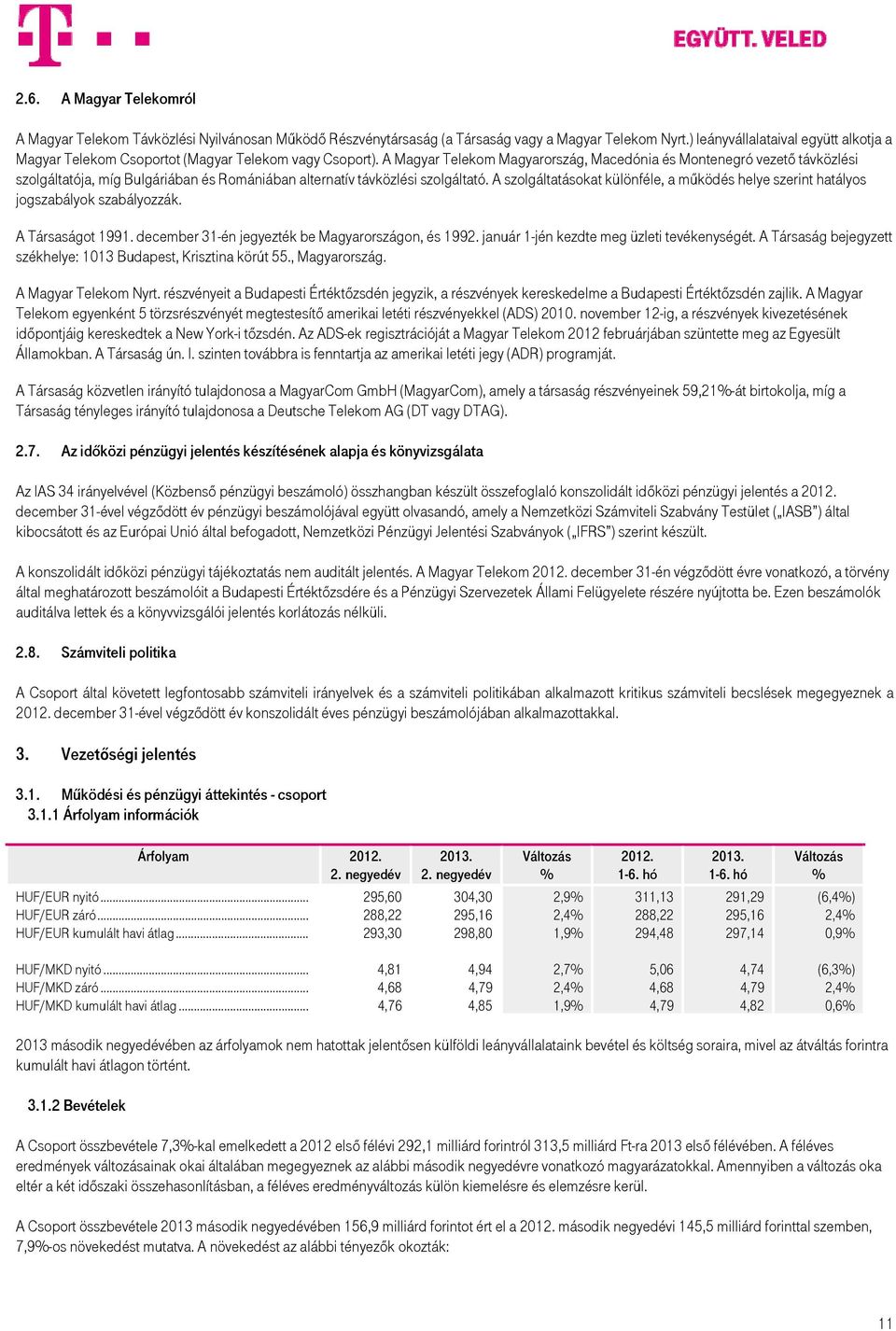 A Magyar Telekom Magyarország, Macedónia és Montenegró vezető távközlési szolgáltatója, míg Bulgáriában és Romániában alternatív távközlési szolgáltató.