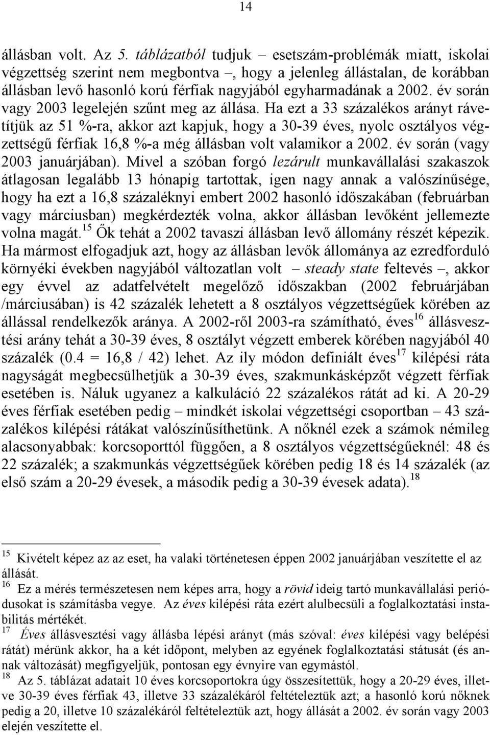 év során vagy 2003 legelején szűnt meg az állása.