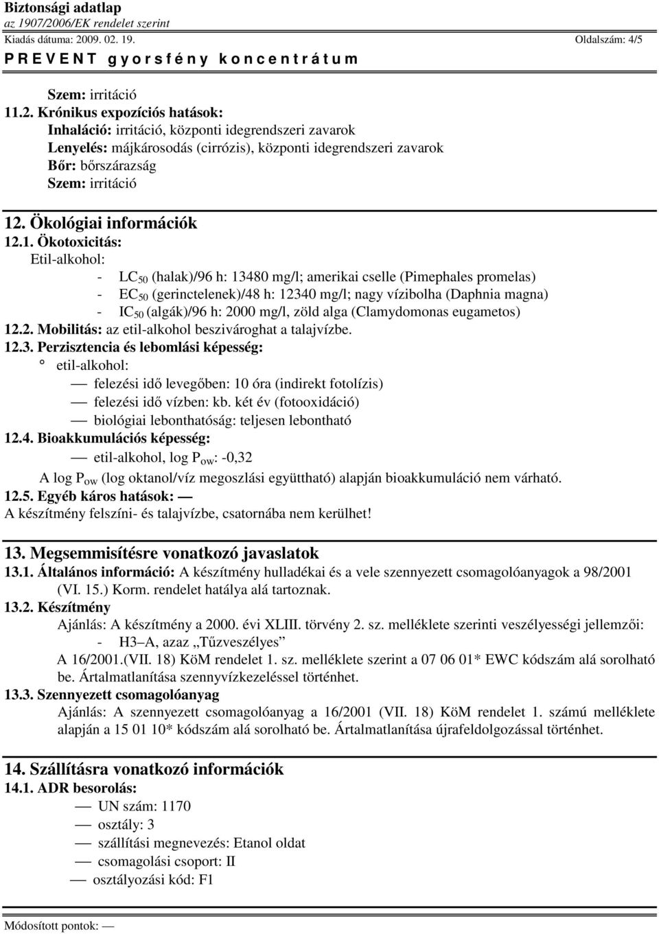 Ökológiai információk 12