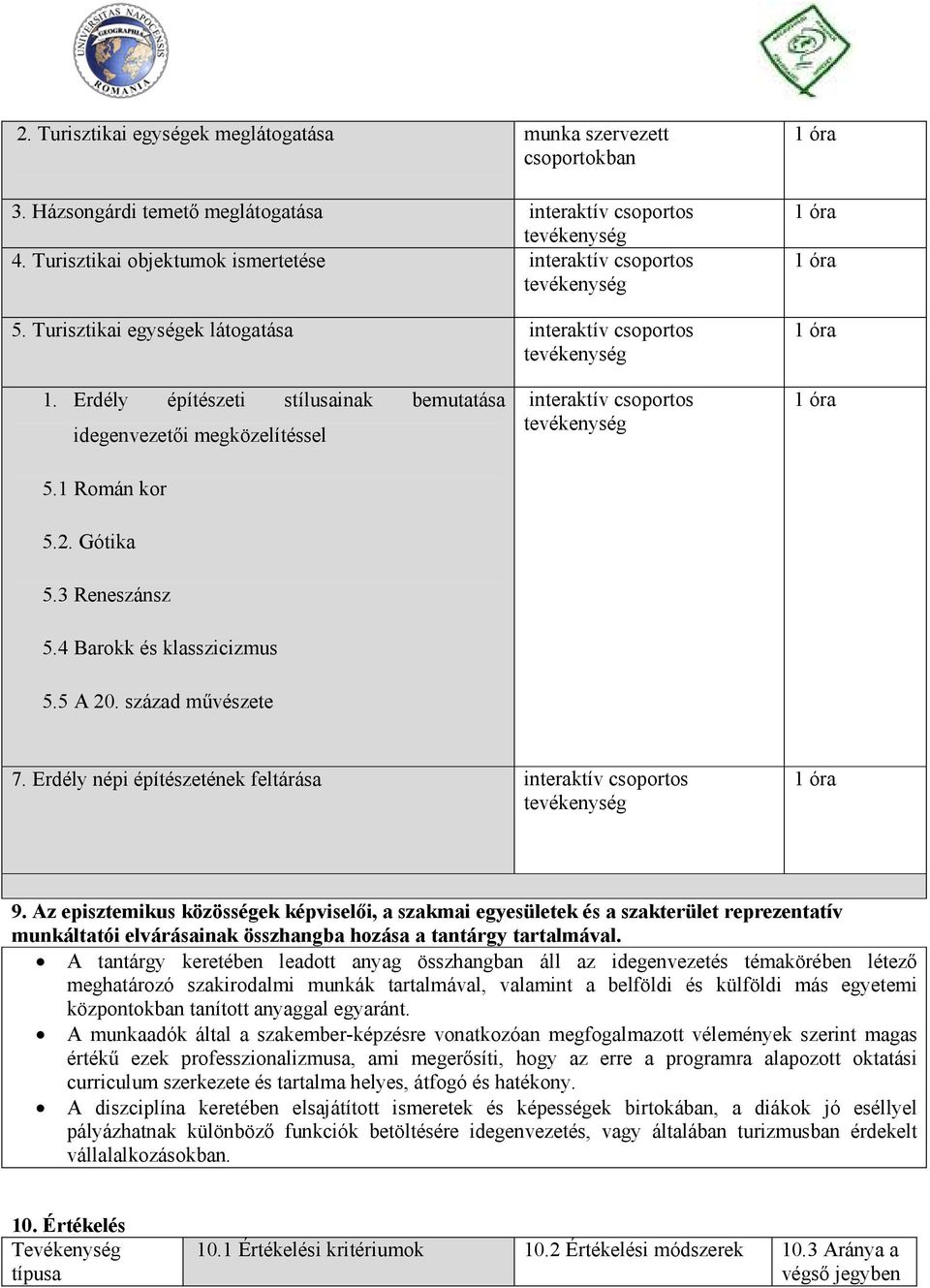 5 A 20. század mővészete interaktív csoportos 7. Erdély népi építészetének feltárása interaktív csoportos 9.