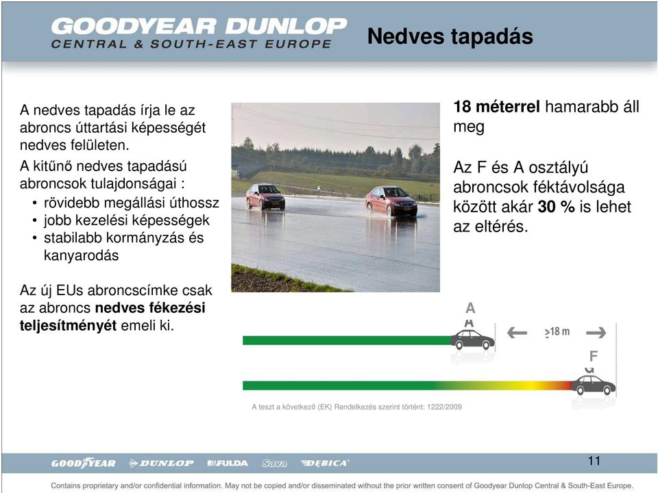 kormányzás és kanyarodás Az új EUs abroncscímke csak az abroncs nedves fékezési teljesítményét emeli ki.