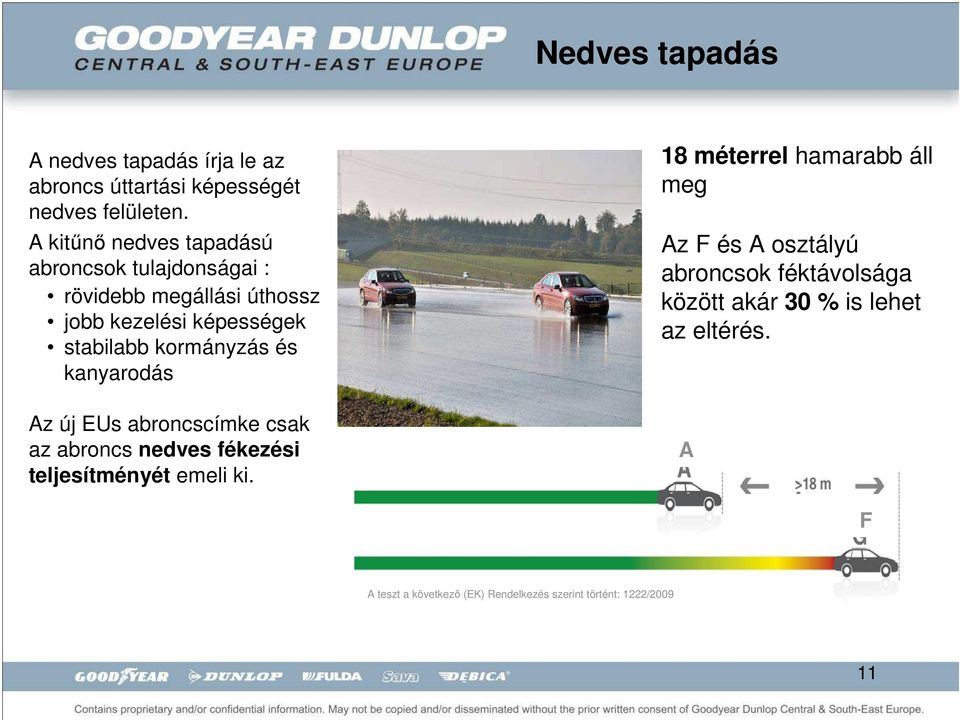 kormányzás és kanyarodás Az új EUs abroncscímke csak az abroncs nedves fékezési teljesítményét emeli ki.