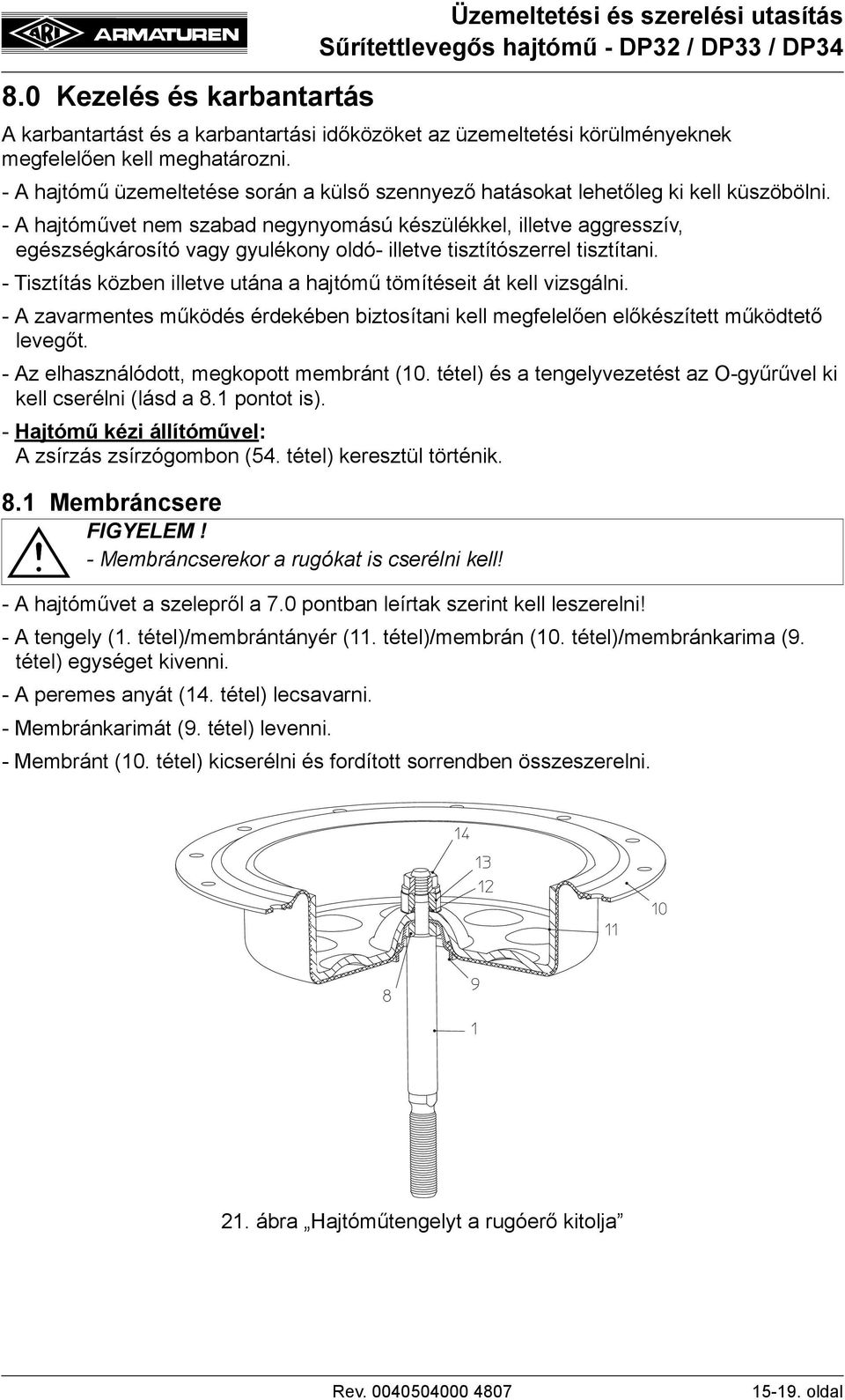 - A hajtóművet nem szabad negynyomású készülékkel, illetve aggresszív, egészségkárosító vagy gyulékony oldó- illetve tisztítószerrel tisztítani.