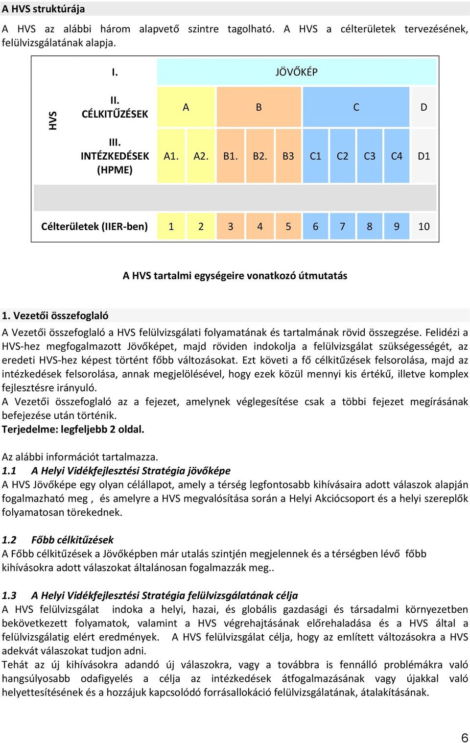 Vezetői összefoglaló A Vezetői összefoglaló a HVS felülvizsgálati folyamatának és tartalmának rövid összegzése.