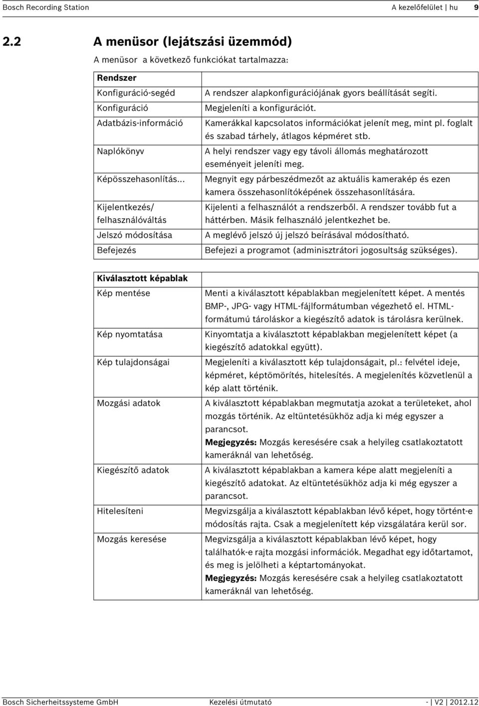 .. Kijelentkezés/ felhasználóváltás Jelszó módosítása Befejezés A rendszer alapkonfigurációjának gyors beállítását segíti. Megjeleníti a konfigurációt.