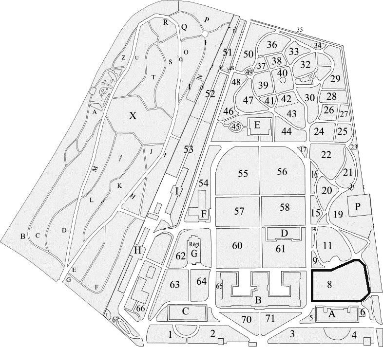 1. ábra: Vizsgálati terület (Egyetemi Botanikus Kert, 8. parcella, Sopron) Figure 1. Study area (University Botanical Garden, parcel N.