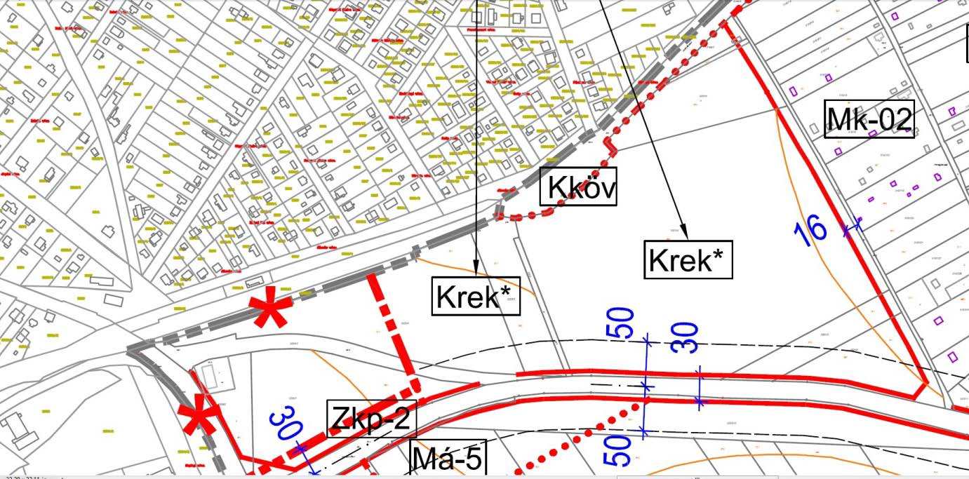 HÉSZ, Övezeti terv 2012 A telek azon része, amely a Településszerkezeti terven külterület, az arra vonatkozóan az Övezeti terv tartalmazza a besorolásokat. 0203/4 hrsz.