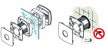 axiál ventilátorok X-MART, X-MART MATIC 10/12/15 háztartási szellőztető ventilátor X-MART egyedi design áramvonalas kialakítás a szabad légáramlás érdekében rendkívül csendes működés egyszerű