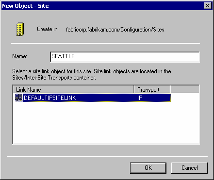 70 Frissítés Windows Server 2003 Active Directoryra 2.11. ábra: Új hely létrehozása 2.12.