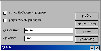 A program néhány futási képe: Szöveg a szerkesztőablakban Keresés a szép szóra: A megtalált