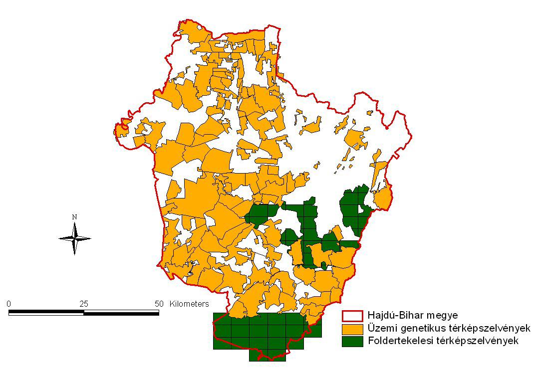 Üzemi genetikus és földértékelési térképszelvények Hajdú-Bihar