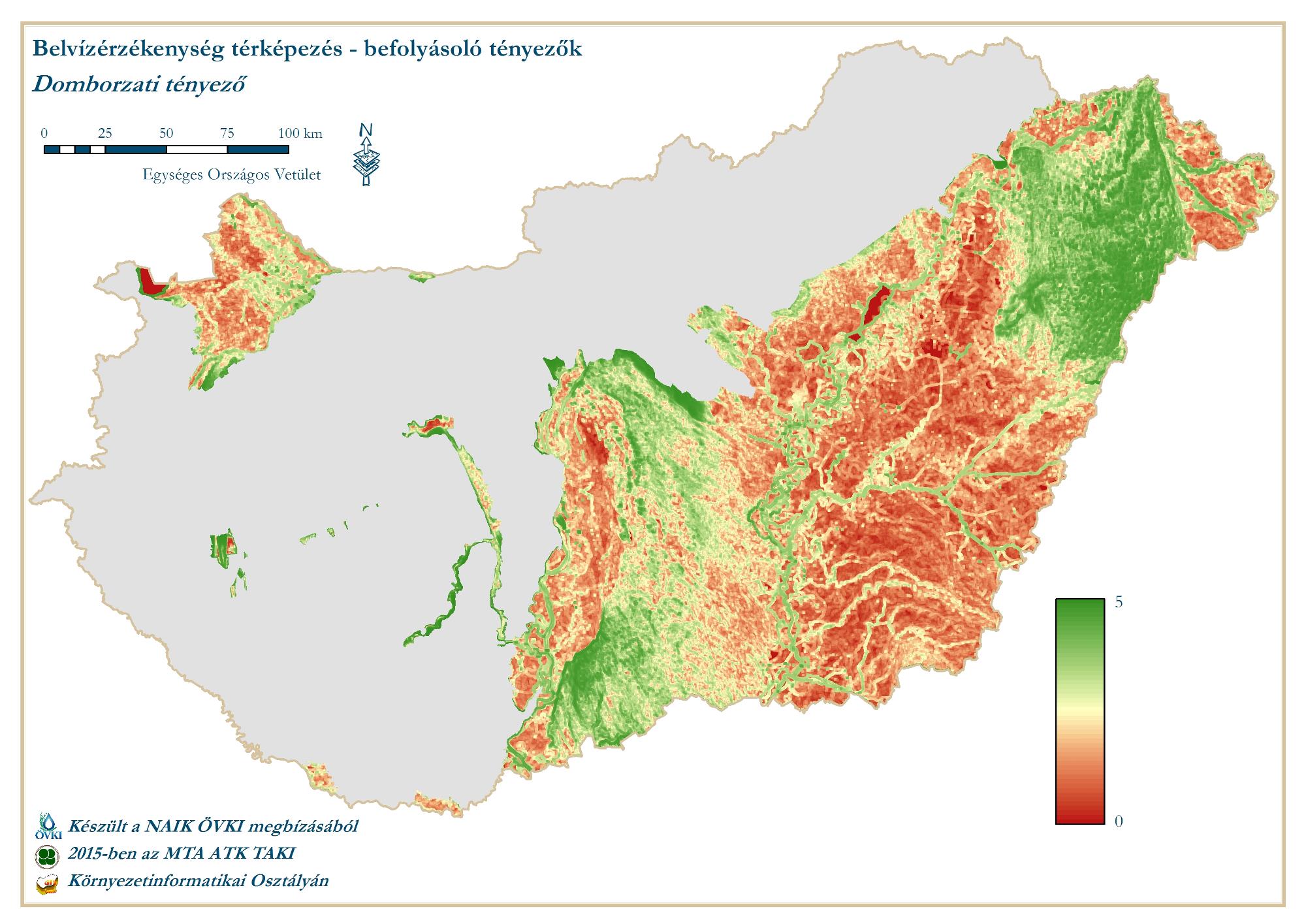 Domborzat A domborzati tényező előállításához a HIDRODEM-et használtuk.