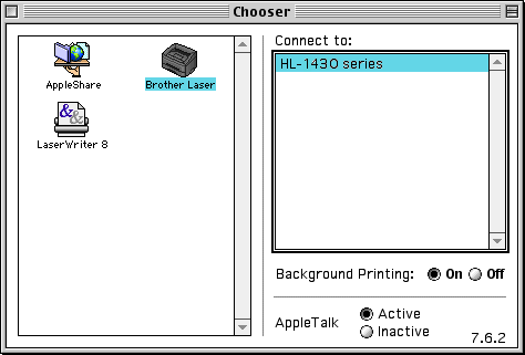 2. lépés Meghajtó telepítése interfész kábelt használók Mac OS 8.6-9.2 Felhasználók A meghajtó telepítése és a nyomtató csatlakoztatása a Macintosh gépéhez.