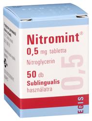 Nitromint retard tbl. Hatóanyag: nitroglicerin A beteg anginás roham kezelése céljából a tablettát a nyelve alá helyezi, a várt hatás azonban elmarad.