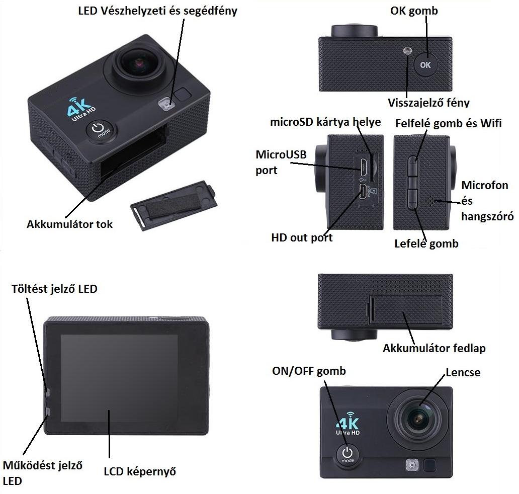 QUAZAR Black Box 4K UltraHD vezeték nélküli akciókamera Használati utasítás  - PDF Ingyenes letöltés