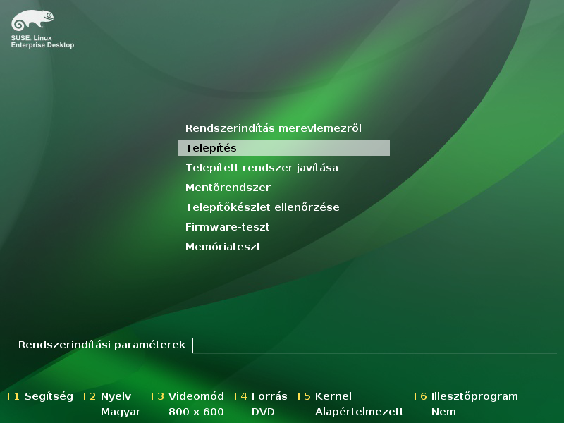 Gyorskalauz SUSE Linux Enterprise Desktop 11 NOVELL GYORSKALAUZ KÁRTYA A SUSE Linux Enterprise Desktop 11 új verziójának telepítéséhez a következő műveletsorokat kell végrehajtani.