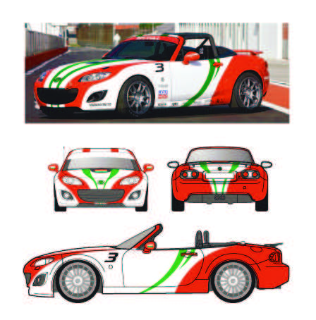 2. Mazda MX-5 versenydizájn Az olaszországi versenyen a magyar Mazda MX-5 az