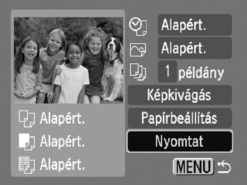 Képek nyomtatása Válassza ki a nyomtatni kívánt képet. Válassza ki a kívánt képet a qr gombokkal. Nyomtassa ki a képeket. Nyomja meg a m gombot.