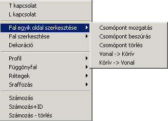 9. Építészet 463 9.3.3. Falak szerkesztése A létrehozott fal elemek szerkeszthetőek. Szerkesztésnél elérhetőek a falak csomópontjai, élei.