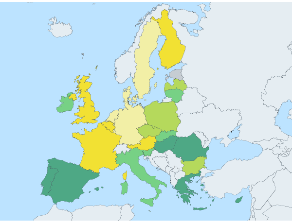 Kedvező fejlemény, hogy az alacsony nemzetközi hozamkörnyezet miatt a befektetők keresik a viszonylag magas kamatozású állampapírokat Hosszú lejáratú állampapírok hozama az EU27országokban, 2012