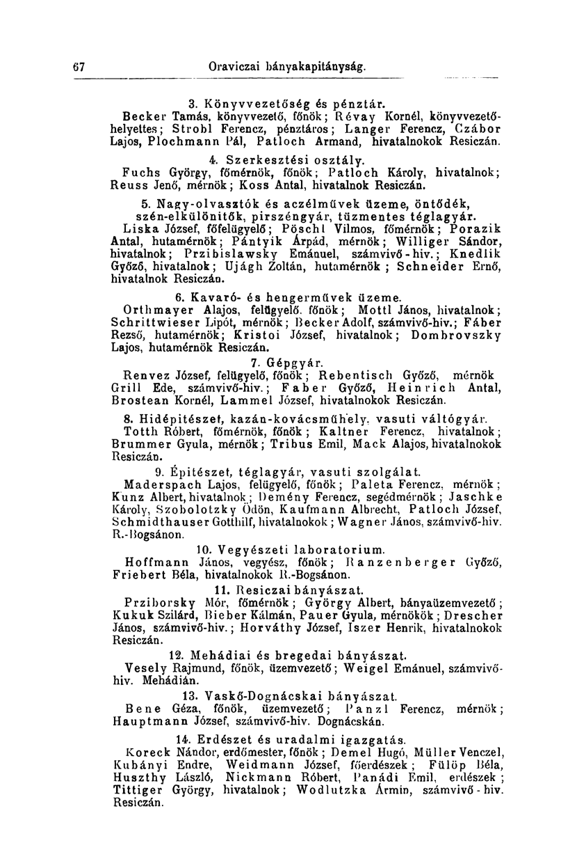 67 Szepes-Iglói bányakapitányság. 3. Könyvvezetőség és pénztár.