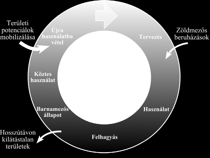 2008) vagy egyszerűen a város, mint orgánum életciklusának egy természetes folyamatát (WALDIS, S. 2009).