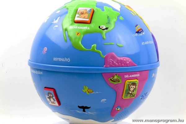 Fisher-Price Interktív földgömb Fisher-Price okttó szórkozttó termékei közül, korábbn bemuttásr került Mnóprogrmon Tnuló kutyás távirányító, Kiskutyás tili-toli, Tnuló kutyás zongor.