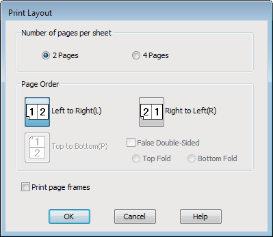 Nyomtatási lehetőségek A beállítások elvégzése Windows rendszeren Ha a nyomtató-illesztőprogram Page Layout A (Elrendezés) füle van megjelenítve, akkor válassza ki a Multi-Page (Több oldal)