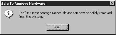 2 Az USB-kábel eltávolításának előkészítése. Windows 1) Kattintson a tálca "Hardver biztonságos eltávolítása" ikonjára. 2) Kattintson a felbukkanó üzenetre.