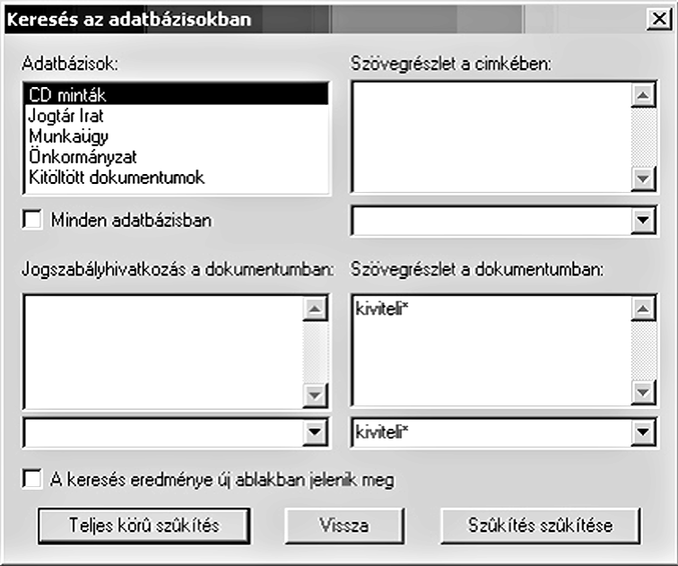 154 A Jogtár Plusz adatbázisok Word lábjegyzetek törlése Az ikonra kattintva lehetôség van a dokumentumokhoz kapcsolt szerzôi magyarázatok törlésére.