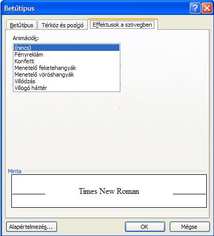 ANIMÁCIÓS EFFEKTUSOK Betűformátumok - Szövegrészek kiemelése Bizonyára mindenki használt már szövegkiemelő filcet a nyomtatott dokumentumok fontosabb szövegrészeinek kiemelésére.