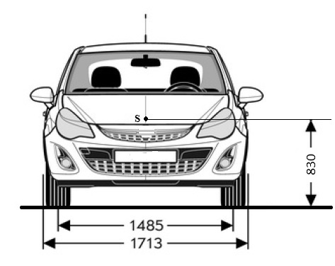 Feladatok (Pontos számolás, feladatmegoldás) 1. feladat: 10 pont Az ábrán látható személygépkocsi sík úton 240 méter sugarú íven halad. A kerék és a talaj közötti súrlódási tényező értéke 0,51.