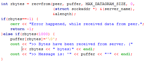 Példa UDP kliens KLIENS OLDALI ALKALMAZÁS A datagram socket létrehozása (socket() hívás ) Helyi címzés az alkalmazás