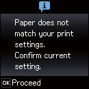 Papír betöltése 5. Ellenőrizze a vezérlőpulton megjelenő papírméret- és a papírtípus-beállításokat.