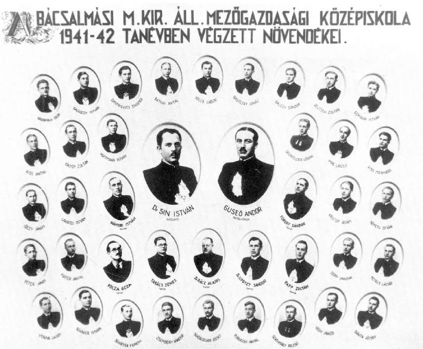Az első érettségiző osztály Az iskola tanulói közül Szathmáry Rezső (IV.), Bajor Ferenc és Folcz Tóbiás (III. o.) részesültek minisztériumi ösztöndíjban. Fleckenstein János (I.o.), Fülöp János és Ságodi Benedek (II.